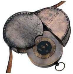 Nautical Brass Embossed Beatle Finder Compass