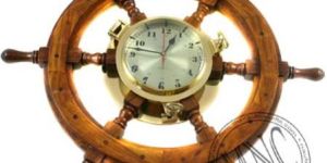 Ship Wheel Wooden Clock