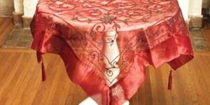 Embroidered Silk Table Cover