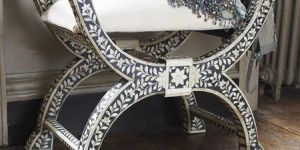 Bone Inlay Roman Chair