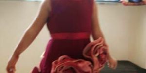 Girls Wine Roses Frock