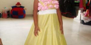 Girls Yellow & Pink Roses Frock