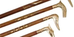 Wooden Handicraft (wooden & Brass Walking Stick)