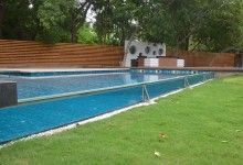 Glass Walled Swimming Pool
