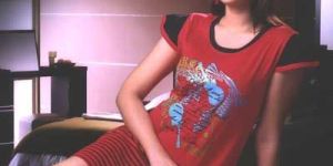 Rib Edging Nightshirt: R-0004