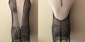 Hand Knitted Crochet Dress with Beads