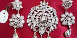 Diamond Polki Pendant Set (1074)