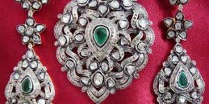 Diamond Polki Pendant Set (1079)