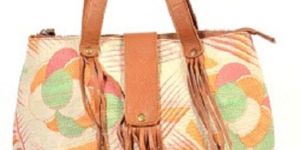 Handmade Printed Leather Lock Shoulder Bag