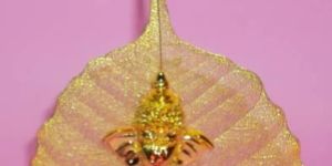 Gold Plated Pepal Leaf Ganesh