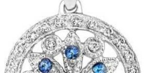 Blue Sapphire Diamond Pendant