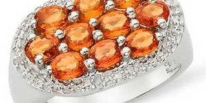 Orange Sapphire Diamond Ring