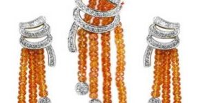 Sapphire Diamond Pendant Set