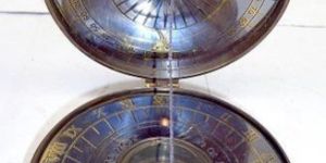 Antique Brass Navigation Sundial Compass