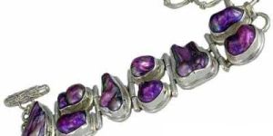 Amethyst Stone Silver Bracelet