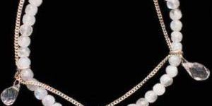 Faceted Crystal Stone Silver Bracelet