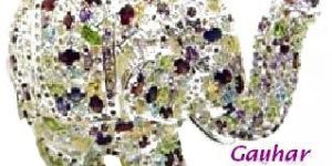 Gemstone Carved Elephant Statue