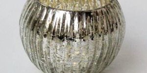 Ribber Mercury Glass Votive Holder