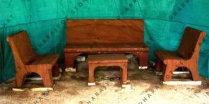 RED SANDSTONE TABLE CHAIR
