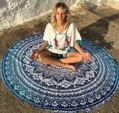 Mandala Round Beach Throws with Fringes
