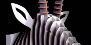 3d Wooden Goat Head