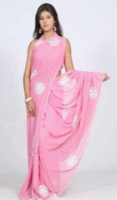 Baby Pink Saree With Resham Work