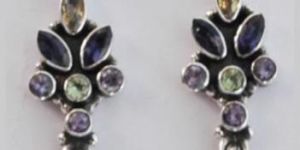 Elegant Multi-Gemstone Dangling Earrings