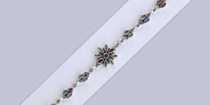 Ladies Sterling Silver 925 Cut Stone Bracelet