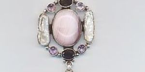 Ladies Sterling Silver Multi-Gemstone Pendant