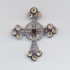 Ladies Beautiful Garnet & Citrine Pendant