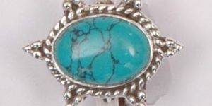 Ladies Sterling Silver .925 Turquoise Turtle Ring
