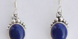 Ladies 925 Sterling Silver Lapis Earrings