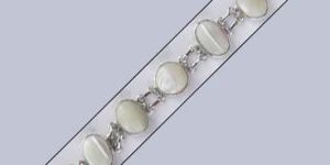 Sterling Silver 925 Mother OF Pearl Cab Bracelet