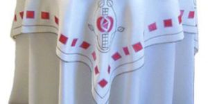 Printed White Cotton Table Cloth