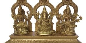 Laxmi Ganesha Saraswati Religious Brass Statue