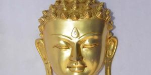 Metal Brass Statue of Lord Buddha Head Table Showpiece Sculpture