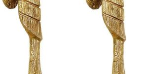 Peacock door handle - metal brass antique finish hardware