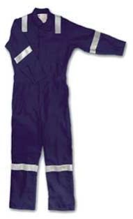 Blue Plain Cotton Safety Coverall