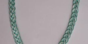 Amz Amzonite Pendent with Braided Wax Cord Necklace