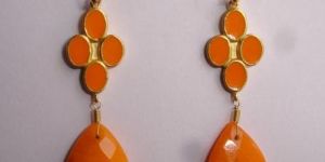 Enamel Glass Bead Earings
