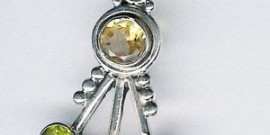 Silver Faceted Stone Pendant- P-323