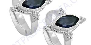 Indian Designer Iolite Gemstone Silver Toe Rings