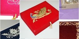 Rectangle Zari Embroidery Jewelry Box
