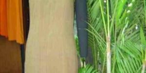 Yellow Printed Cotton Long Dress