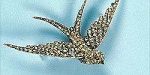 Enamel Bird Brooch