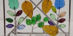 Decorative Glass Leaf Napkin Holder