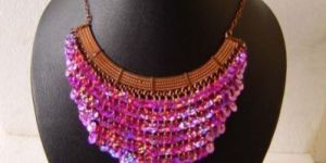 Ladies Royal Shippi Cascade Dark Pink Necklace
