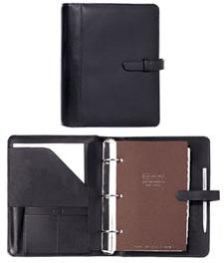 Spiral Binding Brown PU Leather Organizer