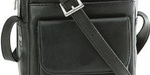 Mens Black Leather Sling Bag