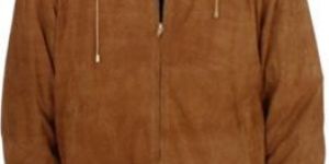 Polyester Brown Medium Fluffy Hooded Jacket